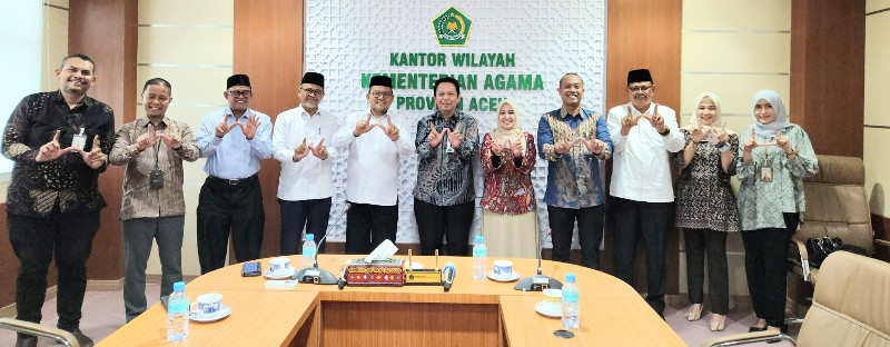 Jelang Deklarasi Kota Wakaf, Kanwil Kemenag Aceh Terima Audiensi Manajemen BSI