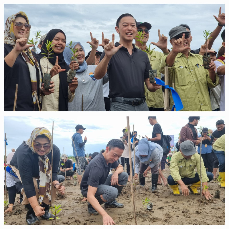 Tanam Mangrove, Thomas Lembong Ajak Pemuda Aceh Peduli Lingkungan