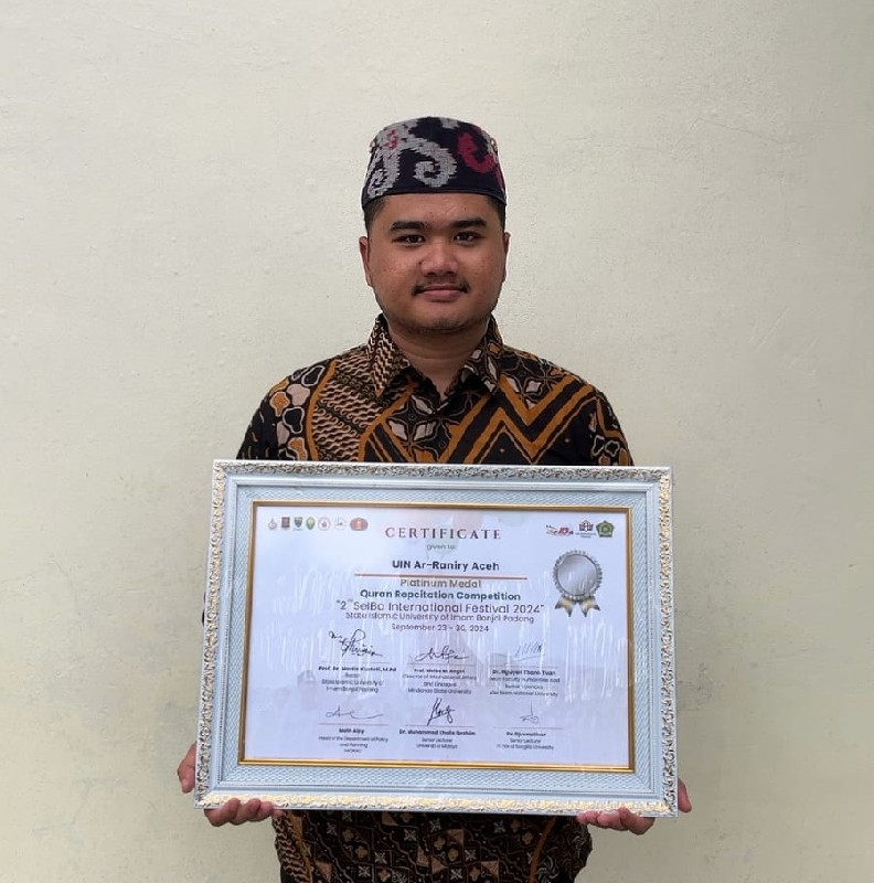 Mahasiswa UIN Ar-Raniry Sabet Juara MHQ 30 Juz pada Ajang Internasional