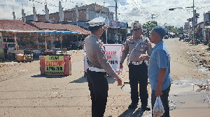 Jalan Lintas Antarkabupaten Terputus, Satlantas Polres Lhokseumawe Tinjau Jalur Alternatif