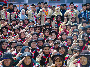 Ratusan Santriwati di Aceh Ikuti Lomba Perkemahan Pramuka di Bener Meriah