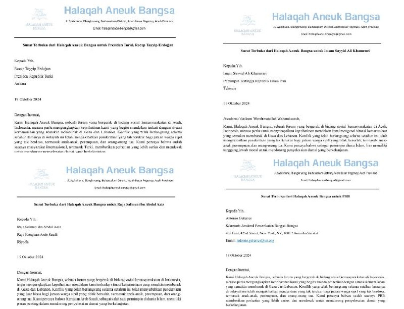 Halaqah Aneuk Bangsa Serukan Tindakan Internasional Atasi Krisis Kemanusiaan di Gaza dan Lebanon