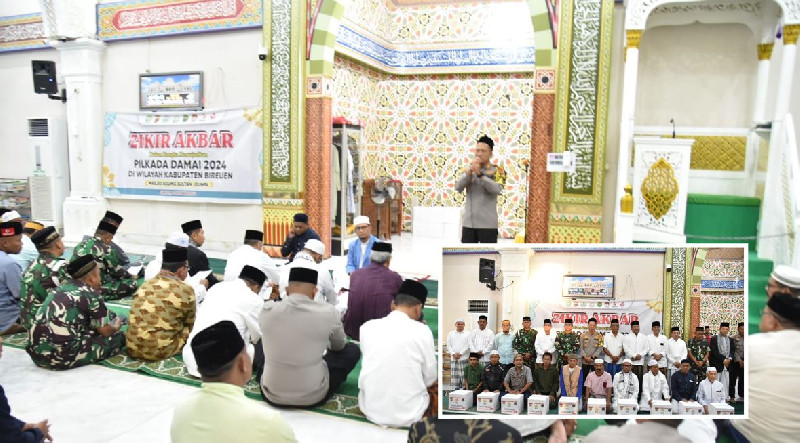 Masyarakat Bireuen Larut dengan Zikir Akbar Menuju Pilkada Damai 2024