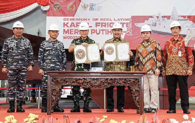 Kemhan dan PT PAL Indonesia Luncurkan Pembangunan Kapal Fregat Merah Putih ke-2