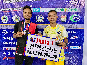 Muzakir dan Ramadhan Juara di Turnamen PPBC Aceh Utara Kategori Wartawan