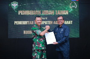 Sinergi dengan TNI, Pemkab Aceh Barat Serahkan Hibah Lahan kepada Kodim 0105