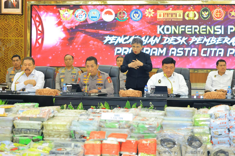 Polri Ungkap 3.608 Kasus Narkoba, Barang Bukti Rp2,88 Triliun Disita