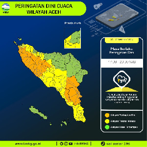 BMKG Aceh Peringatkan Potensi Cuaca Ekstrem di Wilayah Aceh