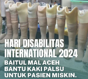 Hari Disabilitas Internasional, BMA Salurkan Bantuan Kaki Palsu ke RSUDZA