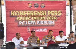 Gelar Konferensi Pers Akhir Tahun, Polres Bireuen Berhasil Ungkap Sejumlah Kasus Kriminal