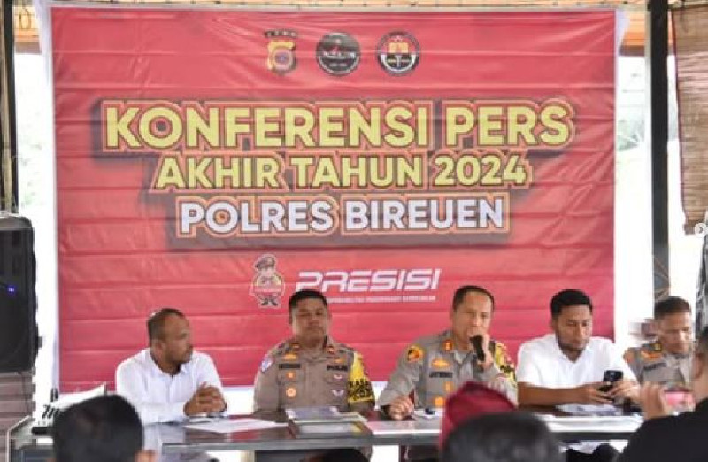 Gelar Konferensi Pers Akhir Tahun, Polres Bireuen Berhasil Ungkap Sejumlah Kasus Kriminal