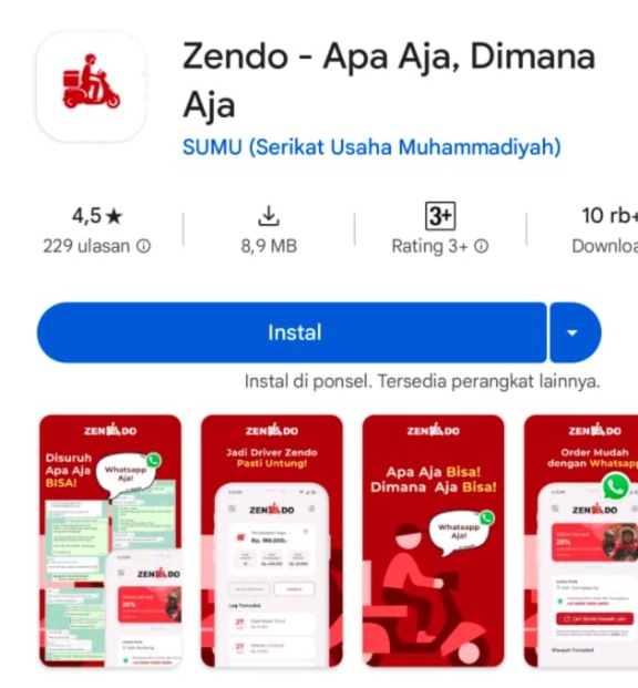 Mengenal Zendo, Aplikasi Ojek Online dari Muhammadiyah