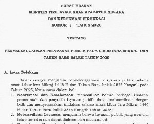 Libur Isra Mikraj dan Imlek, Menteri PANRB Imbau Pelayanan Publik Tetap Berjalan