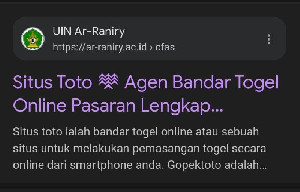 Situs UIN Ar-Raniry Aceh Diretas, Kini Sudah Normal Kembali