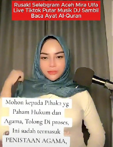 Selebgram Aceh Viral, Bacaan Basmalah Diiringi Musik DJ Tuai Kontroversi