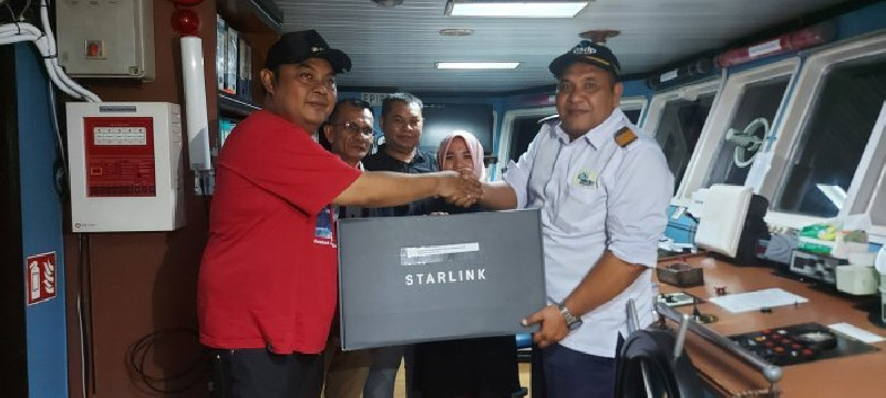 Gunakan Starlink, Kini KMP Teluk Sinabang bisa Tetap Terkoneksi saat Berlayar