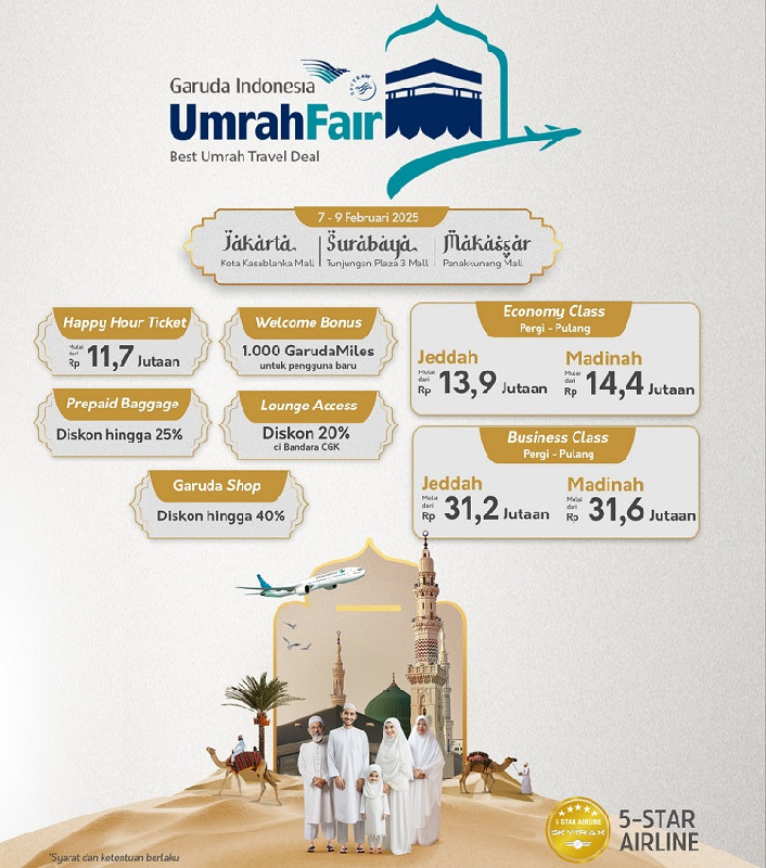 Garuda Indonesia Umrah Travel Fair 2025, Hadirkan Paket Perjalanan Terjangkau