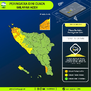 BMKG Aceh Peringatkan Hujan Lebat dan Angin Kencang