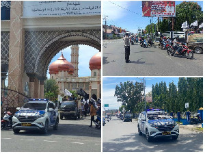 Polres Aceh Barat Lakukan Pengamanan dan Gatur Lalin Pawai Sambut Ramadan