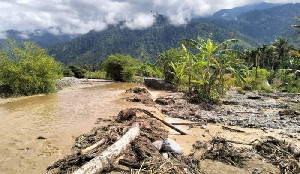 Tanggul Sungai di Aceh Tenggara Jebol Diterjang Banjir