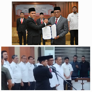 Wagub Fadhlullah Serahkan SK Plt Sekda Aceh ke Alhudri