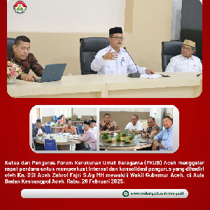 FKUB Aceh Gelar Rapat Perdana, Konsolidasi Pengurus Baru dan Siap Tuan Rumah Konferensi Nasional