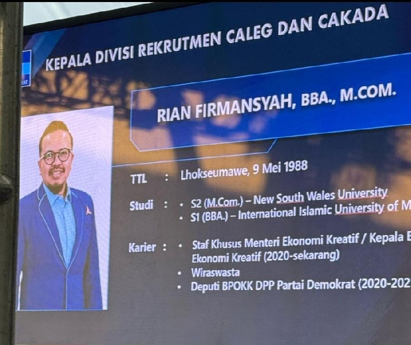 Demokrat Lantik Rian Syaf Pimpin Divisi Rekrutmen, Pacu Regenerasi dan Profesionalisme Kader