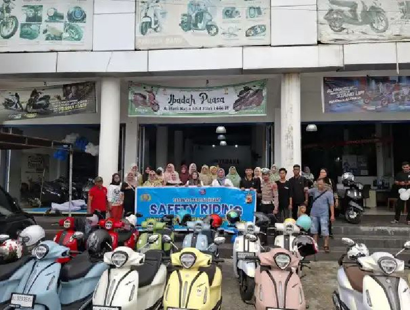 Satlantas Polres Aceh Barat Edukasi Safety Riding ke Komunitas Motor Yamaha Classy