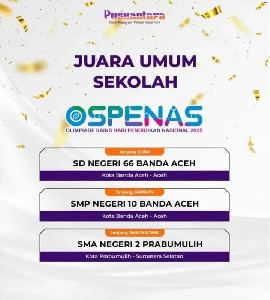 Banda Aceh Juara Umum Olimpiade Sains Hardiknas 2025