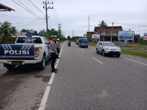 Minimalisir Potensi Kecelakaan, Sat Lantas Aceh Utara Patroli Jalur Lintas Sumatera