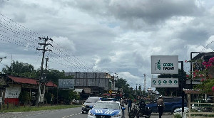 Personil Satlantas Polsek Seunagan Nagan Raya Kawal Estafet Rombongan Moge