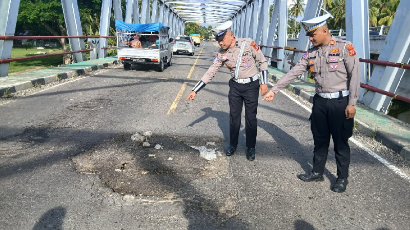 Polres Bireuen Rekayasa Lalu Lintas Saat Rehabilitasi Jembatan Peudada, Ini Jadwalnya