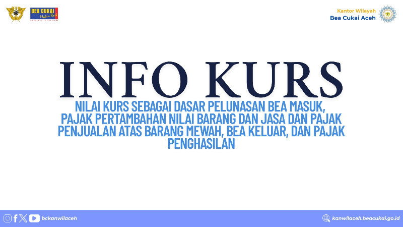 Berikut Penetapan Nilai Kurs Pelunasan Bea dan Pajak Periode 7-13 Mei 2025