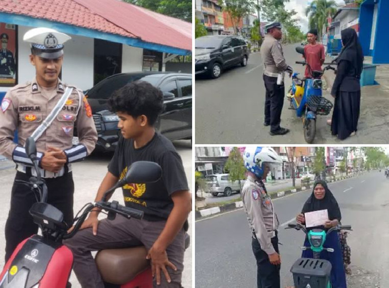 Langgar Aturan, 7 Pengguna Sepeda Listrik Ditegur Satlantas Polres Aceh Barat