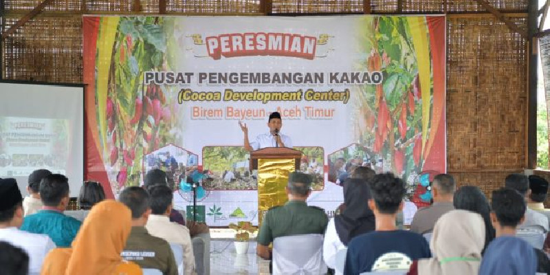 Wagub Fadhlullah Resmikan Pusat Pelatihan Budidaya Bibit Kakao Unggul di Aceh Timur