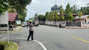 Satlantas Polres Aceh Barat Amankan Lalu Lintas di Tiga Lokasi Wisata Pantai