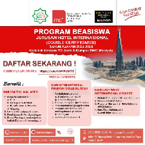 Kuliah Gratis hingga ke Malaysia, BMA Buka Beasiswa Perhotelan untuk lulusan SMA/Sederajat