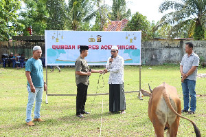 Rayakan Idul Adha, Polres Aceh Singkil Qurban 7 Sapi dan 2 Kambing