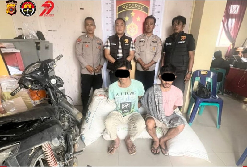 Polres Bener Meriah Amankan Dua Terduga Pelaku Pencurian Kopi