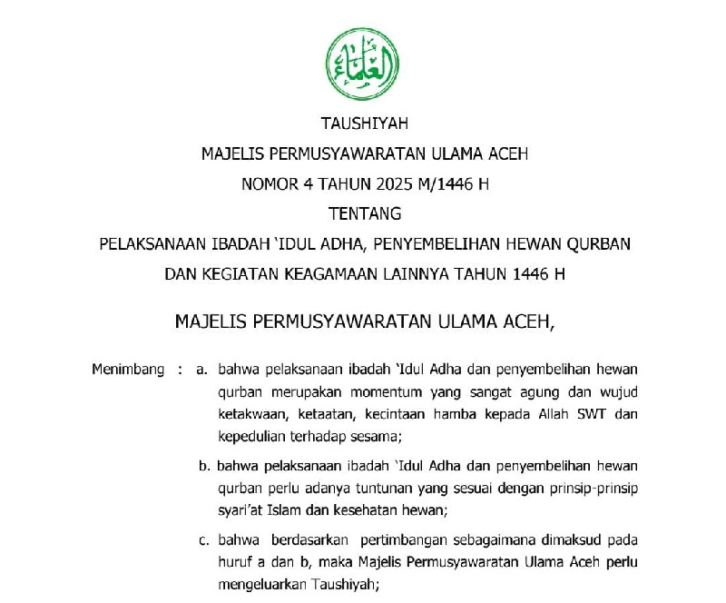 Sambut Idul Adha 1446 H, MPU Imbau Pemerintah Tertibkan Mercon dan Balapan Liar