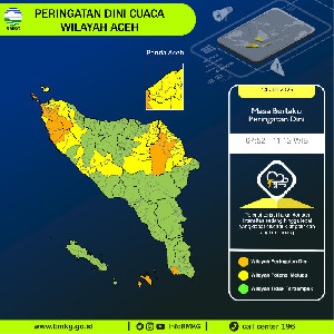Info BMKG Hari Ini: Peringatkan Hujan Lebat dan Angin Kencang di Aceh