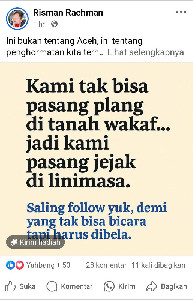 Viral di Facebook, Warganet Serukan Kembalikan Tanah Wakaf Blang Padang