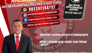 Polres Gayo Lues Buka Call Center Untuk Laporan Penyalahgunaan Narkoba