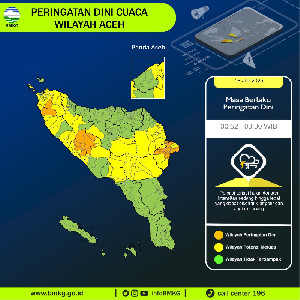BMKG Peringatkan Potensi Cuaca Ekstrem di Sejumlah Wilayah Aceh Dini Hari Ini