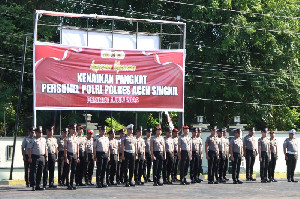 32 Personel Polres Aceh Singkil Naik Pangkat
