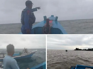 Satpolairud Polres Aceh Barat Temukan Boat Nelayan yang Alami Kerusakan Mesin