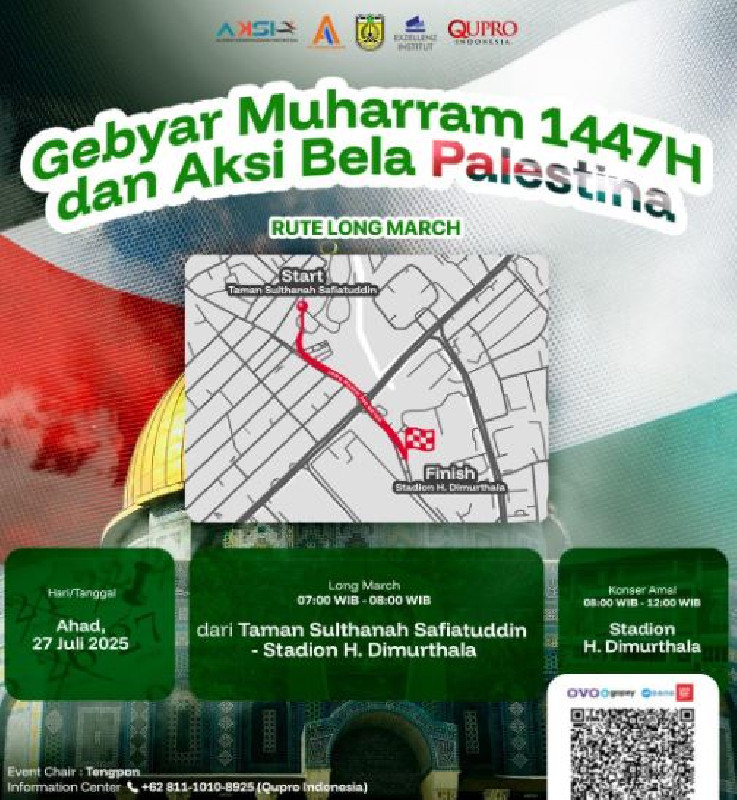 Catat, Ini Rute Long March dan Lokasi Parkir Bela Palestina Besok Pagi