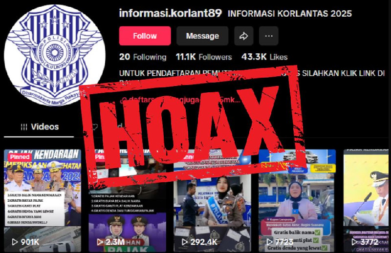 Hati-Hati! Akun TikTok Palsu Janjikan Layanan Gratis, Korlantas Polri Angkat Bicara