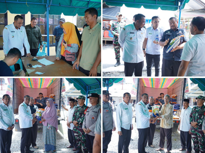 Wabup Raja Sayang Tinjau Operasi Pasar di Pasar Inpres Simpang Peut