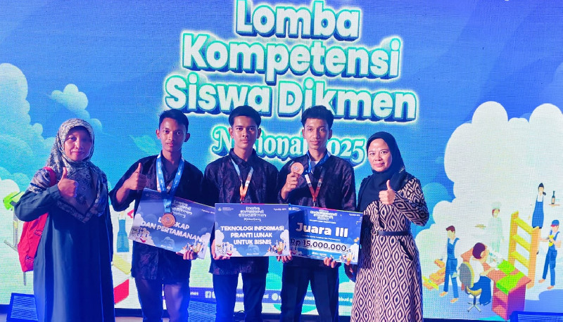 Tiga Siswa SMK Aceh Tamiang Raih Juara Tiga di LKS Tingkat Nasional 2025